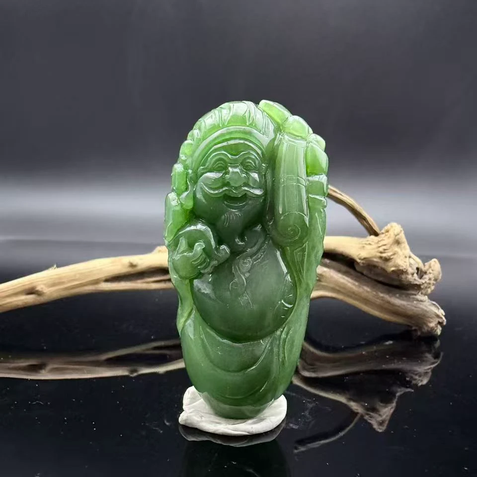 和田玉碧玉财神吊坠2054