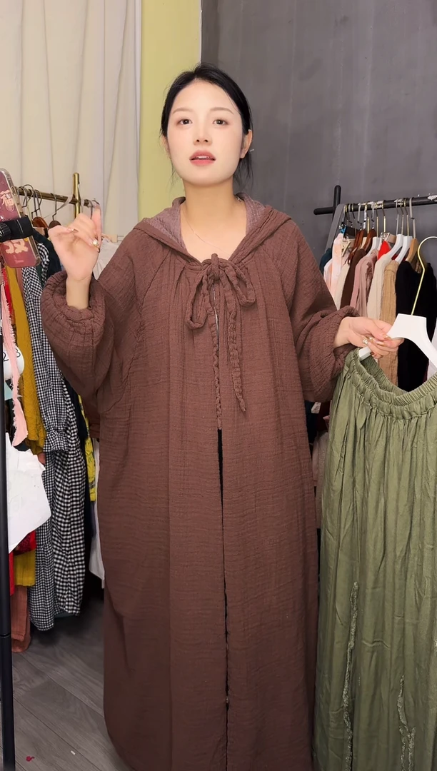 麻双层汉麻高货咖啡大斗篷