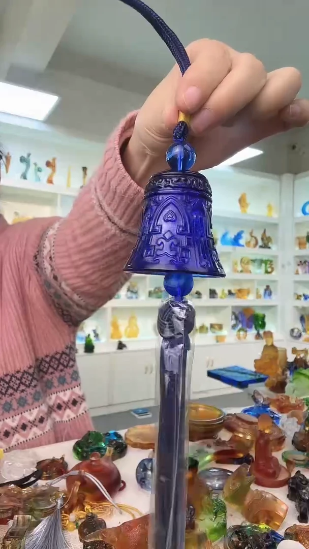 手工艺品琉璃蓝色铃铛