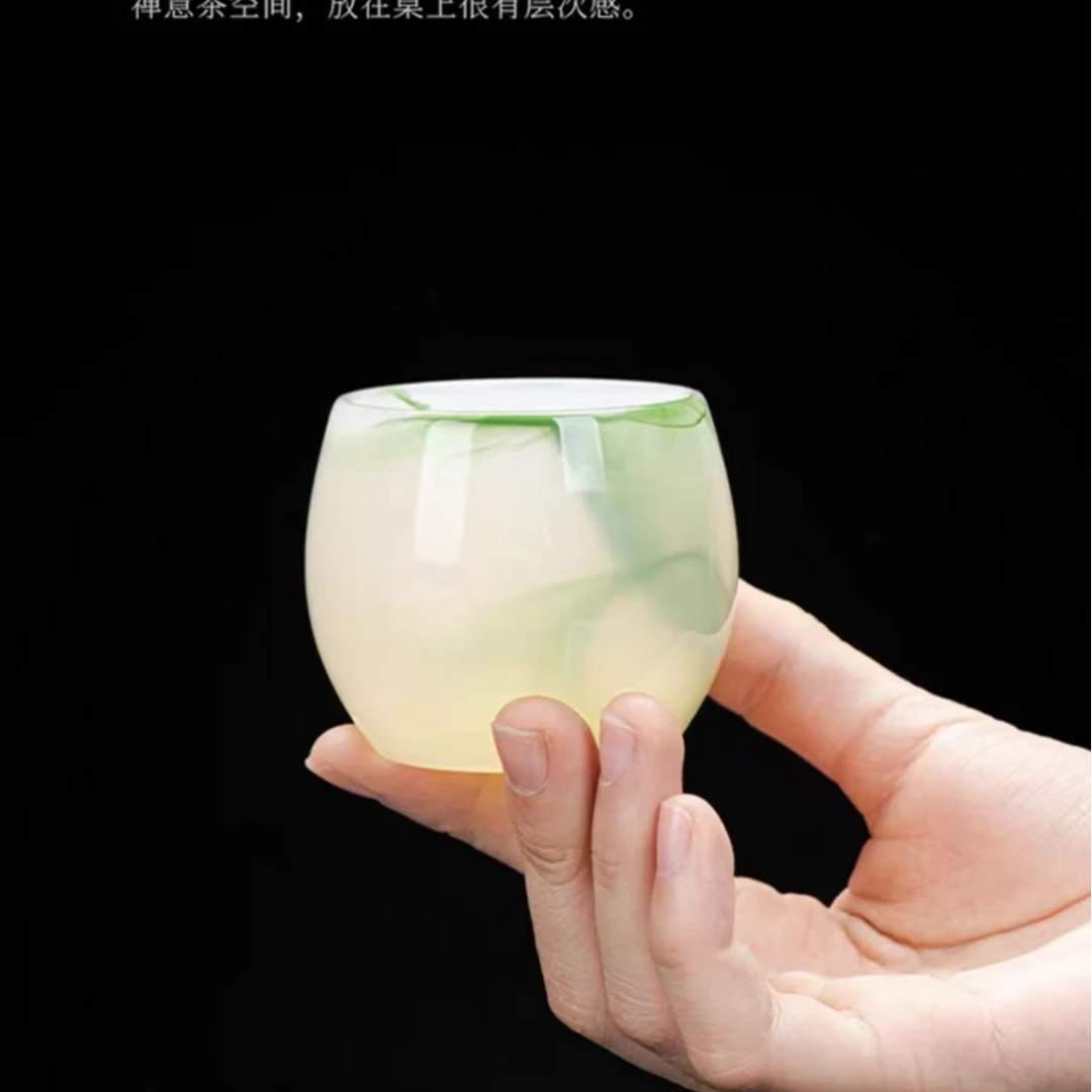 水墨琉璃主人杯高档大号精致耐热家用喝茶杯禅意禅意