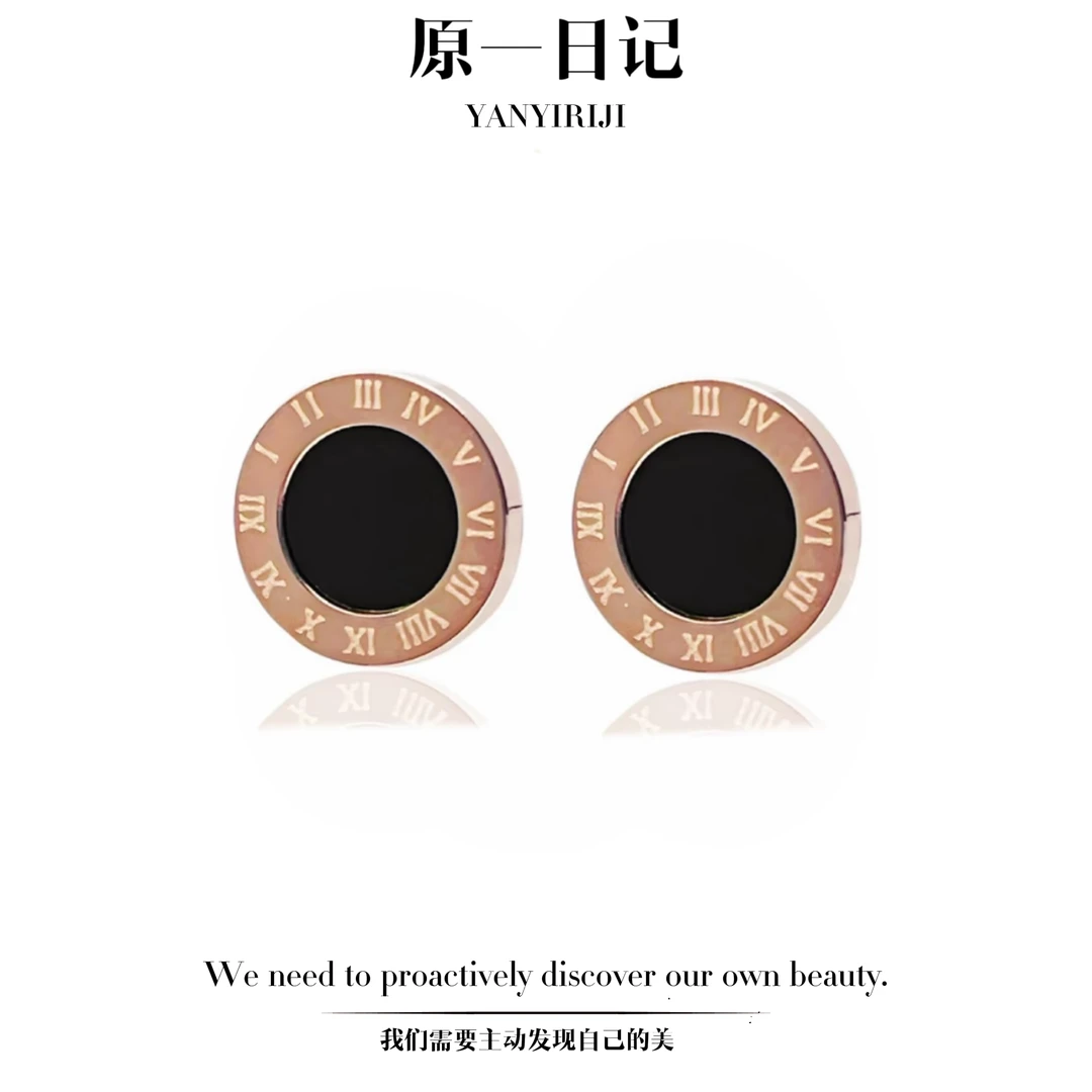 钛钢耳饰 罗马数字气质轻奢小众高级感耳环2025年新款爆款耳饰