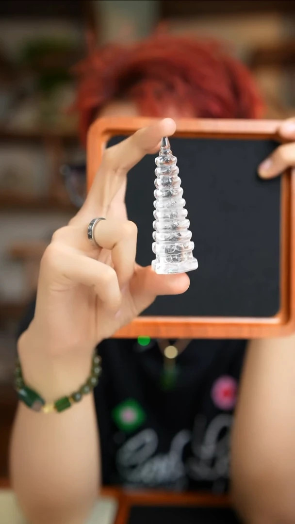 水晶珠宝半成品未镶嵌白水晶文昌塔D62