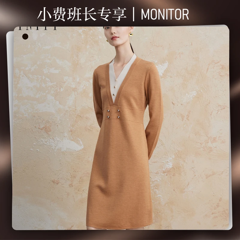 【小费班长】FINITY 新款气质假两件连衣裙女简约时尚 F21W9C15N5