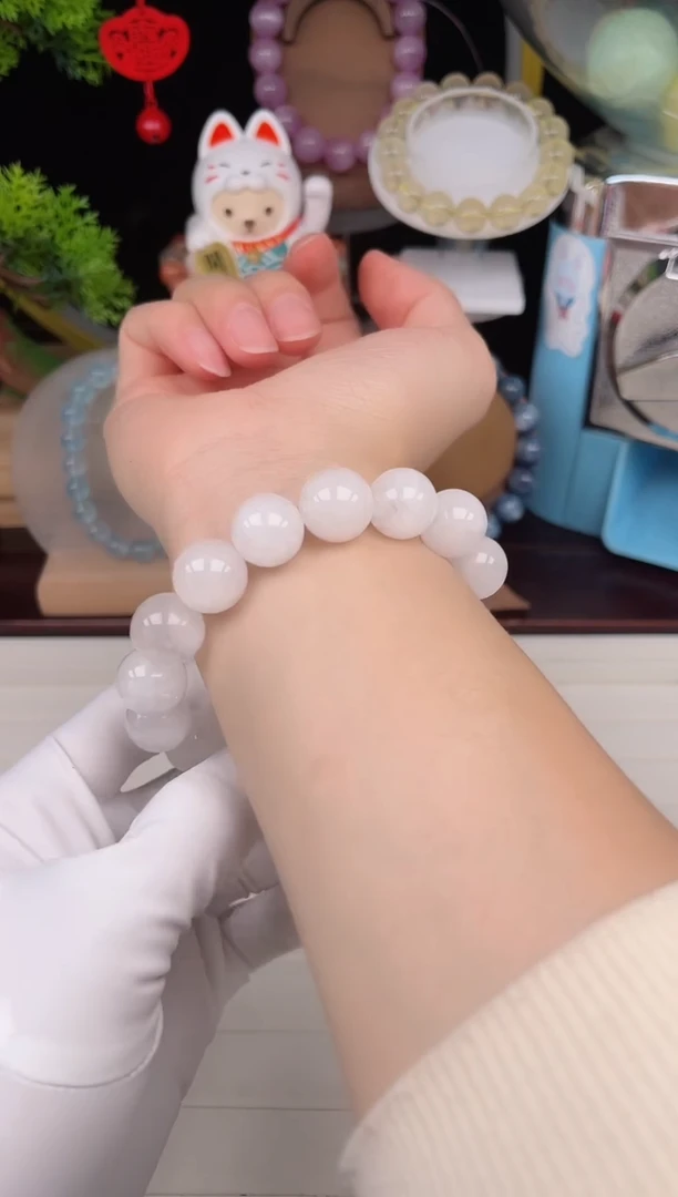 未镶嵌手链水晶白幽灵14+
