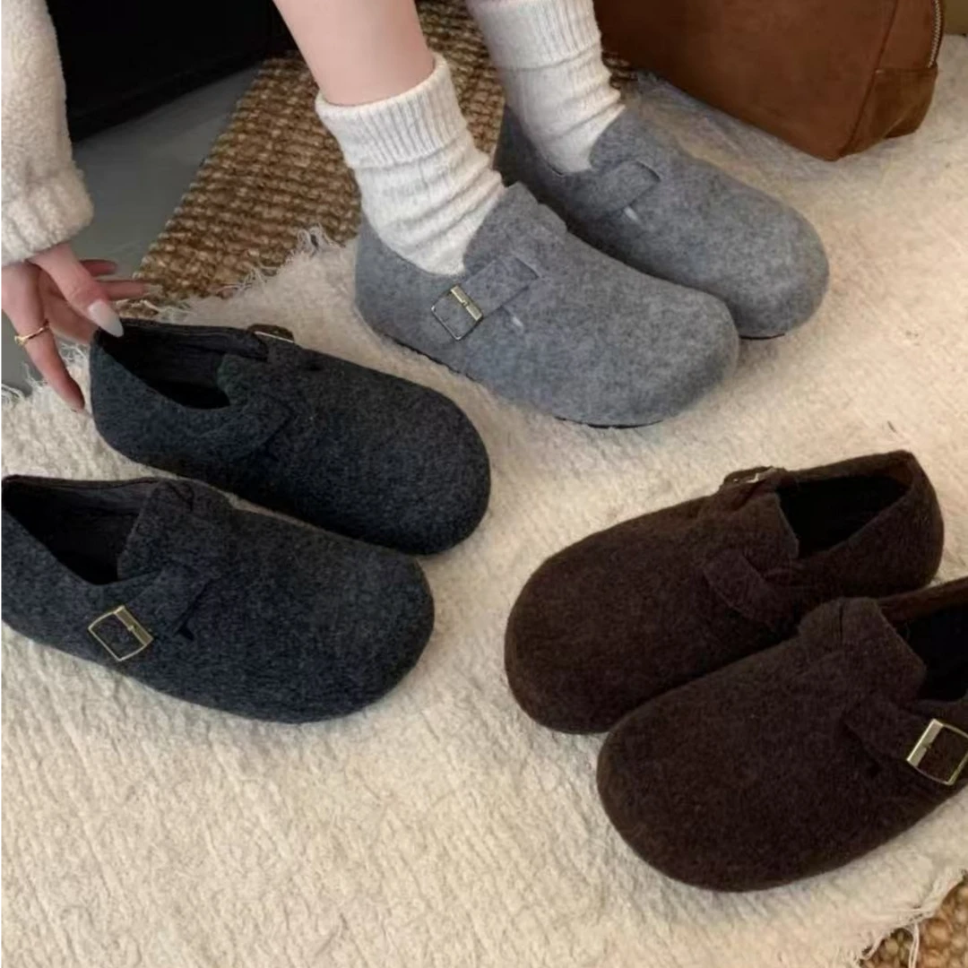 包头极简风平底包头拖加绒网红毛绒保暖秋冬季厚底毛拖时尚558