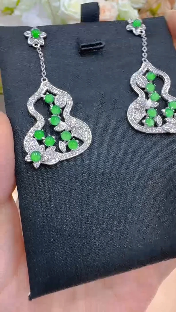 银S925镶嵌翡翠耳饰多样性团购发一件