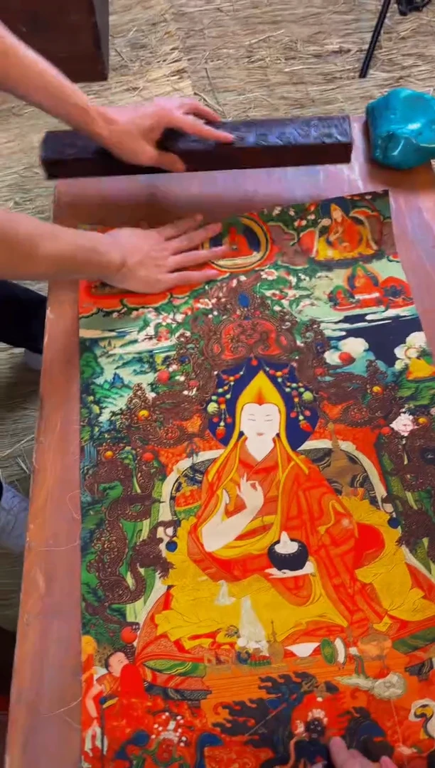 装裱画精品手绘唐卡链接--A028