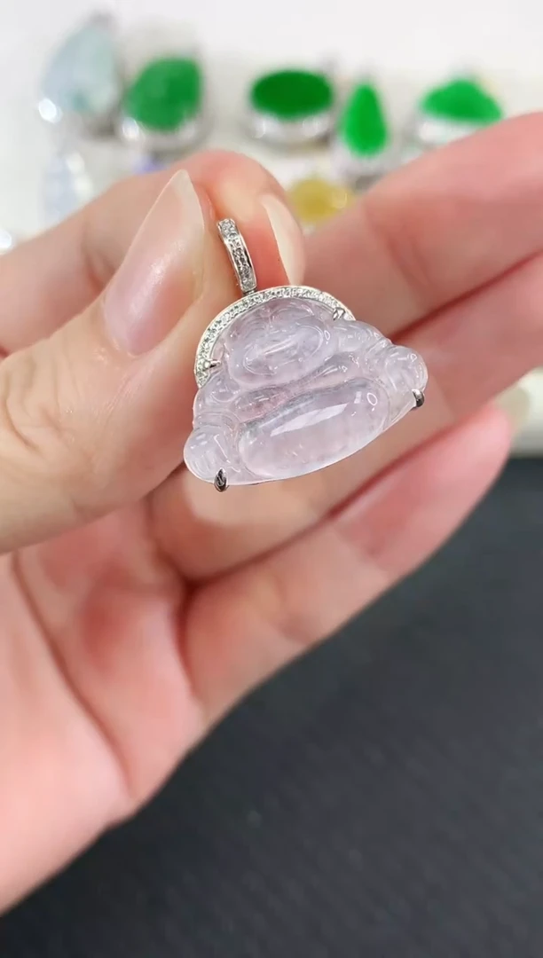 吊坠(不含链)18K金镶嵌翡翠24|2980多样性发其一