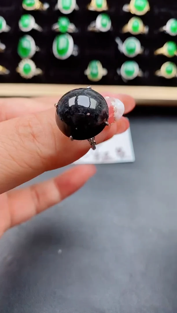 【闪购商品】翡翠戒指银S925镶嵌508005