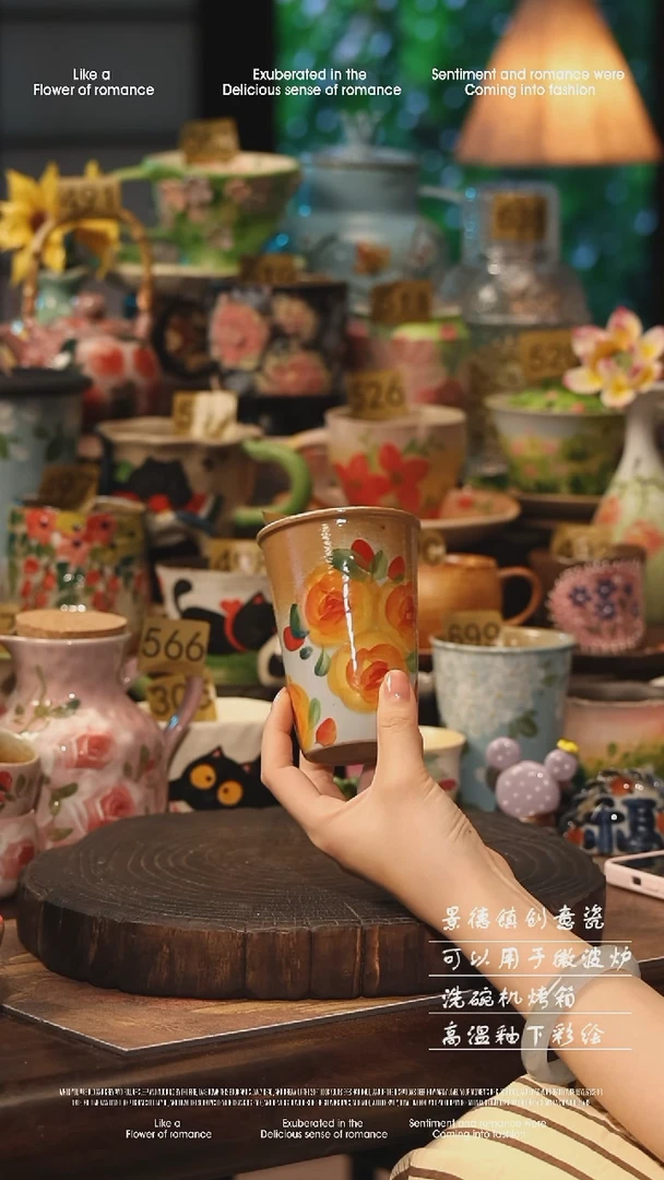 陶瓷景德镇高温釉下彩手工手绘款式