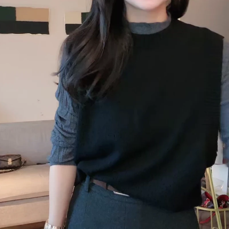 秋冬新款时尚气质设计感简约百搭针织马甲背心LK2508872