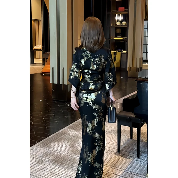 【黑金美人】细节打磨肌理性时髦丰盈满分醋酸套装