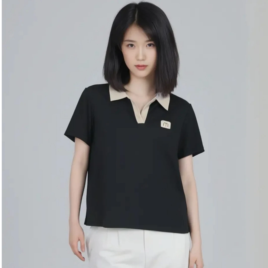 IRRYFEN/衣氛B女士撞色翻领polo衫