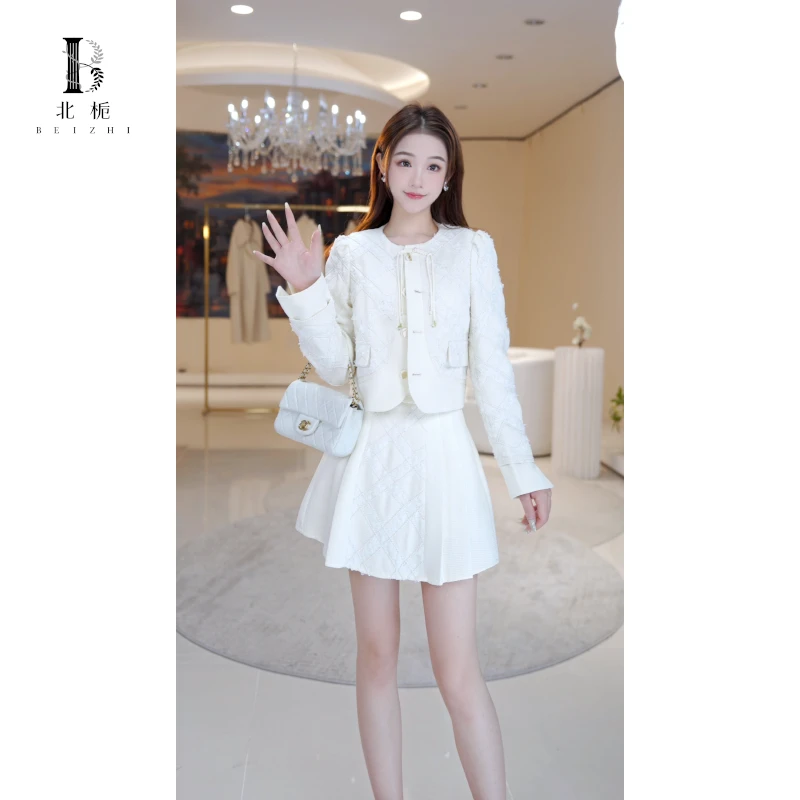 B BEIZHI/北栀立体绣花小香风国风套装812142