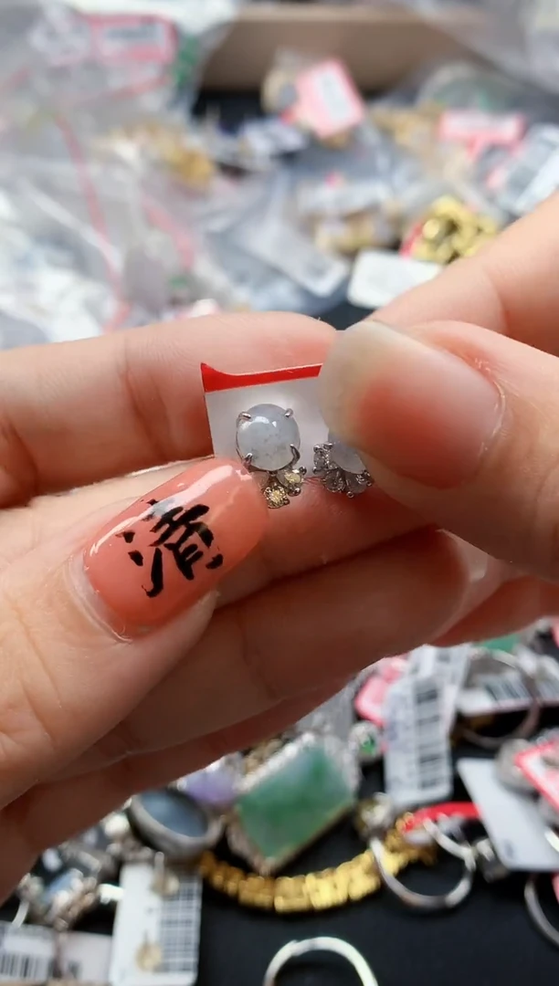 银S925镶嵌戒指翡翠天然A货缅甸翡翠