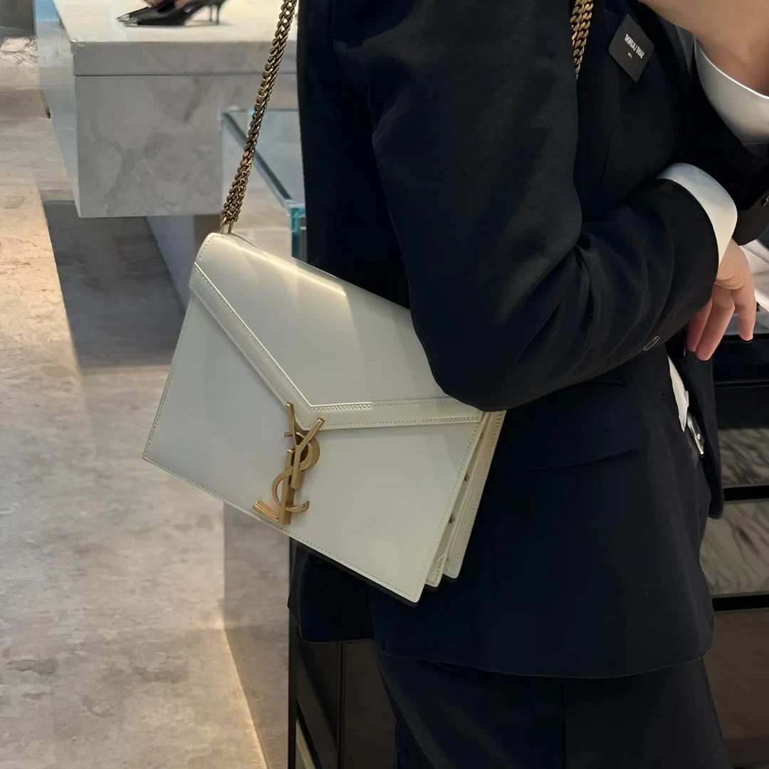 95新 YSL/圣罗兰 Cassandra链条小号白金光面/98新/严选