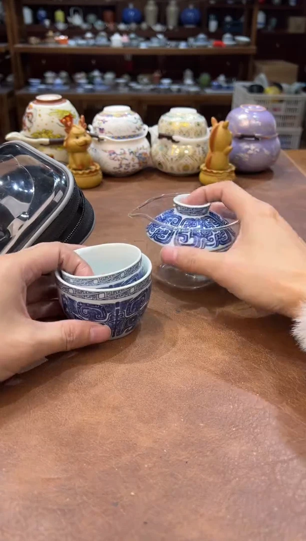 真的很便宜会开片的旅行茶具