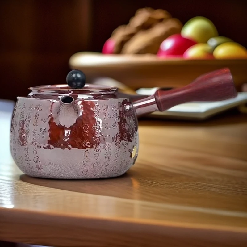 【奇居】烤色锤纹心经侧把壶家用煮水泡茶壶摆件#Y03