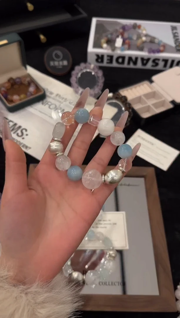 合金手链水晶海蓝宝多宝x3123