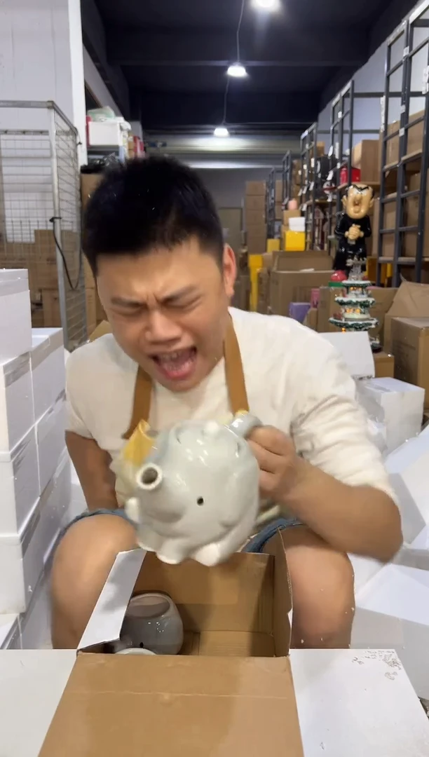 瓷片原盒大象茶壶套组