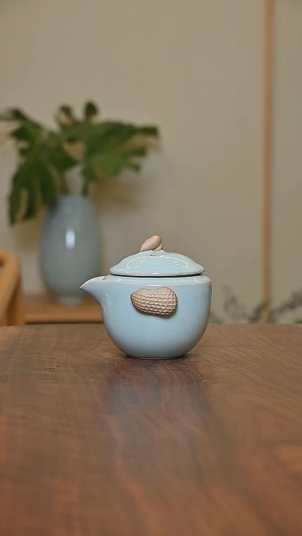 好事发生快客 天青 微瑕 朱家汝窑款