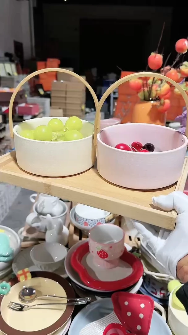 【闪购商品】瓷片2个提篮微瑕 凑满20元包邮