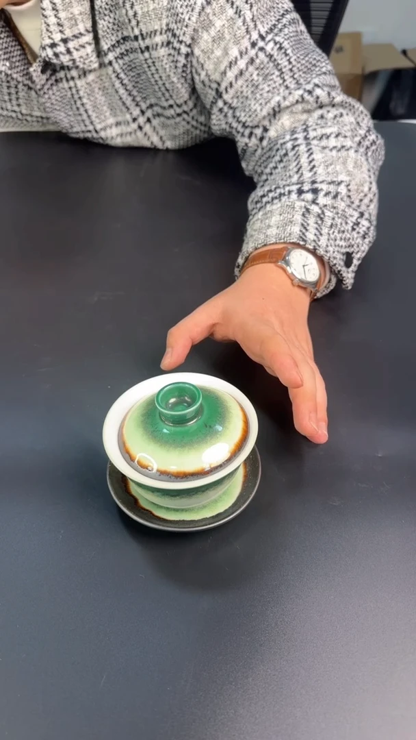 【闪购商品】窑变釉三才高端盖碗