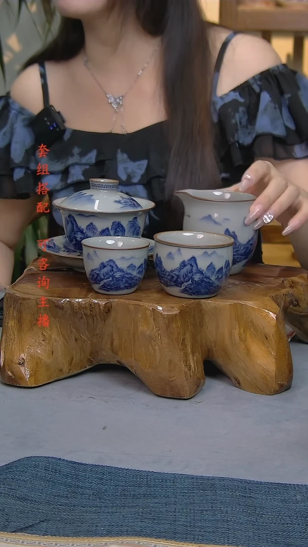 简装家用款4件套 老陶泥开片纹陶瓷茶具