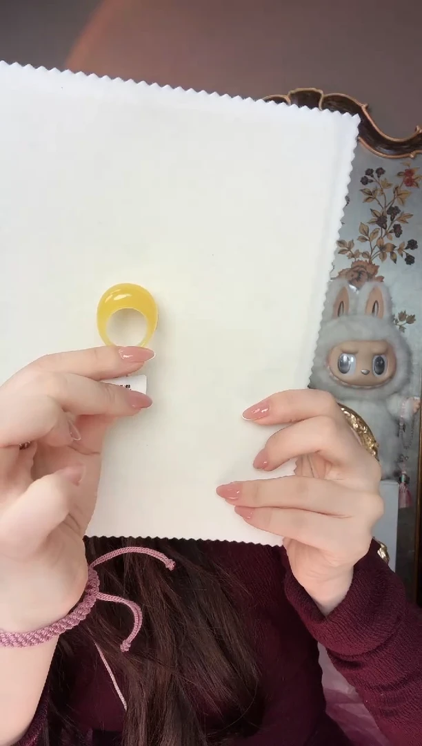 蜜蜡未镶嵌戒指蜜蜡馒头戒指