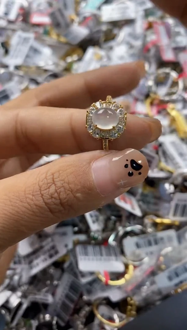 银S925镶嵌戒指翡翠8888    7