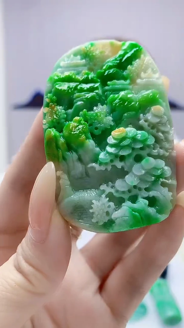 定制翡翠未镶嵌4868DD-毛货挂件125