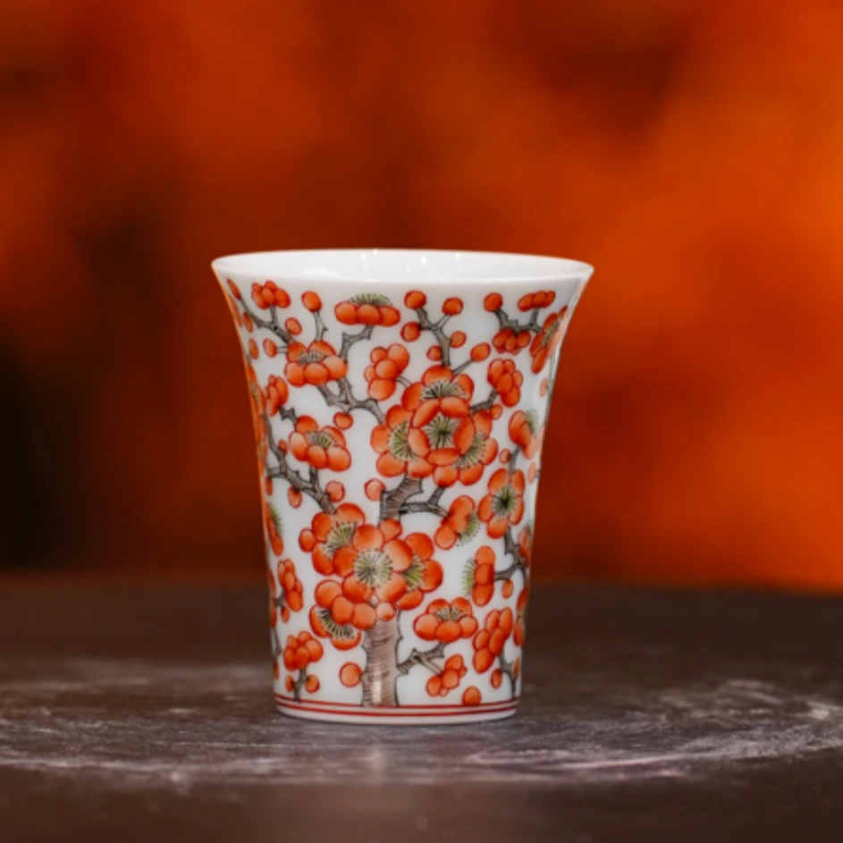 【樊匠造器】古彩腊梅闻香杯