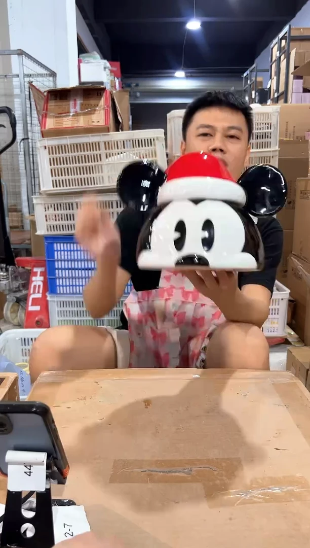 瓷片新款大号原盒米奇头罐