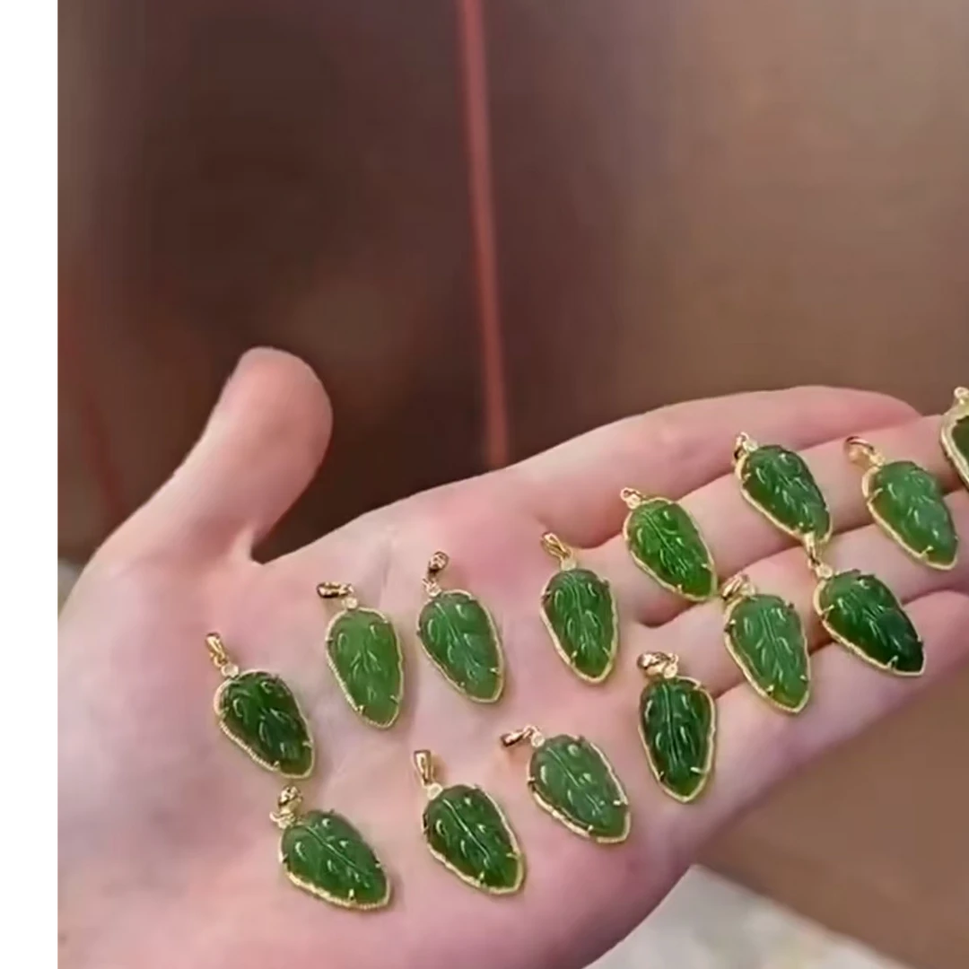 锌合金项链 【贺筱姐】镶嵌叶子吊坠金枝玉叶项链多样性发0407