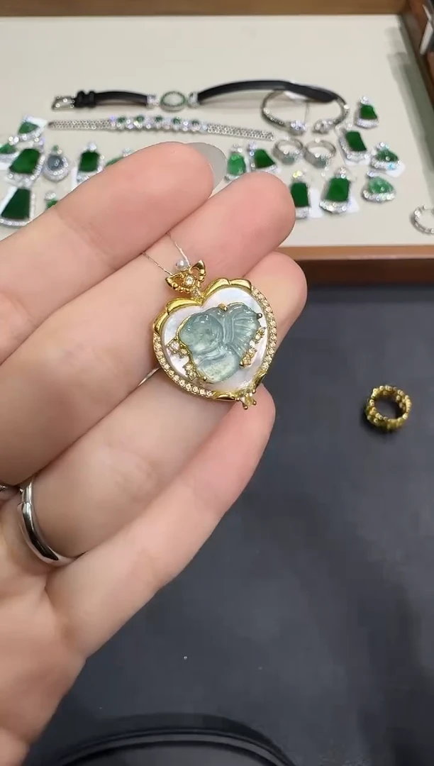 颈饰银S925镶嵌翡翠X1106-1822-107