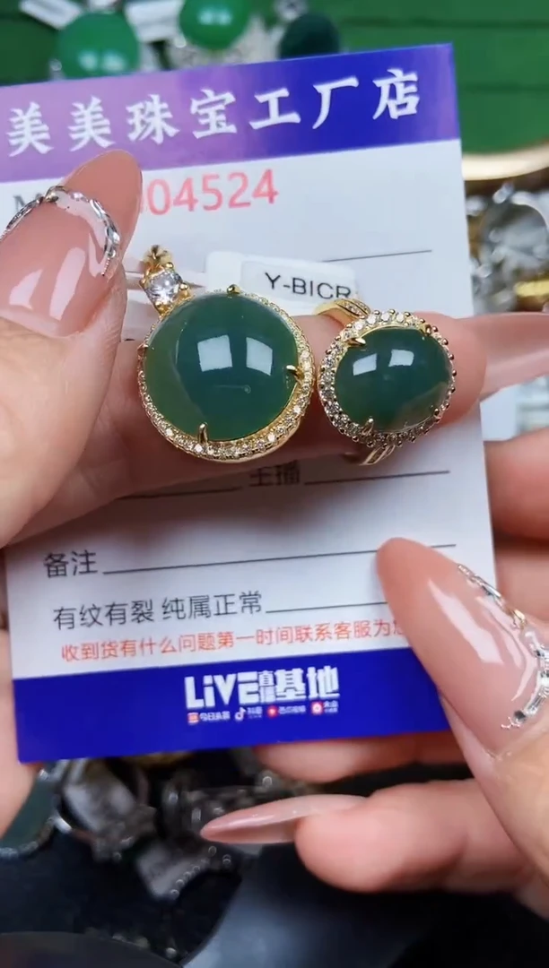 【闪购商品】翡翠颈饰银S925镶嵌4524