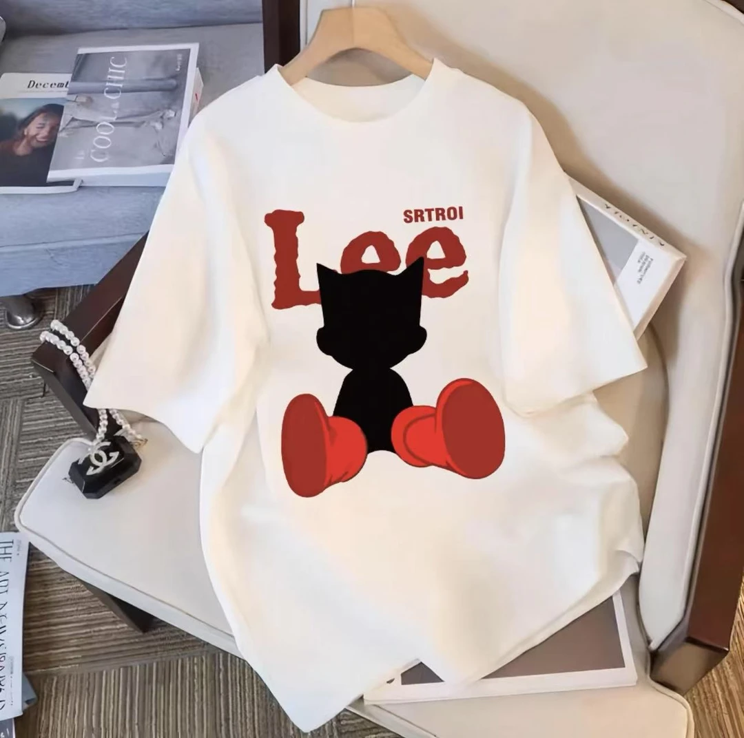 夏季短袖男女休闲透气时尚百搭圆领印花T恤SR