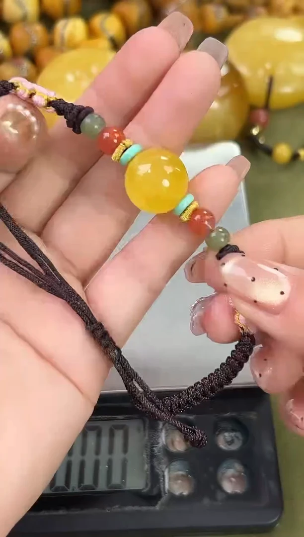 裸石琥珀未镶嵌天然琥珀蜜蜡手绳