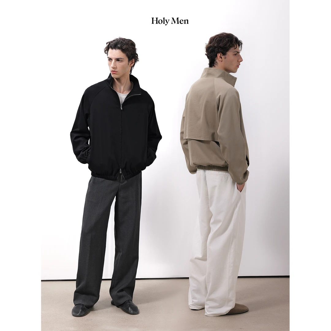 HolyMen | 25FW 轻奢牦牛绒混纺软糯宽松休闲哈林顿夹克外套