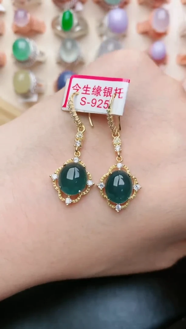 翡翠戒指银S925镶嵌.....