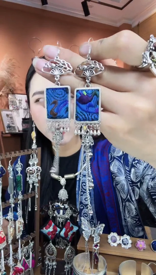 刺绣纯手工民族风耳环