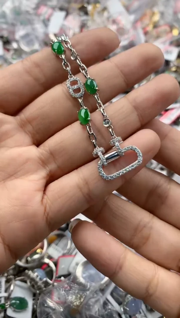 银S925镶嵌戒指翡翠999                  9