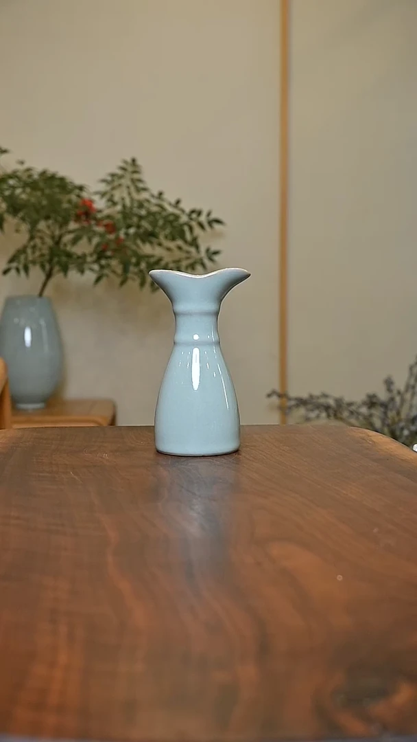 天青釉 分酒器 微瑕 朱家汝窑款