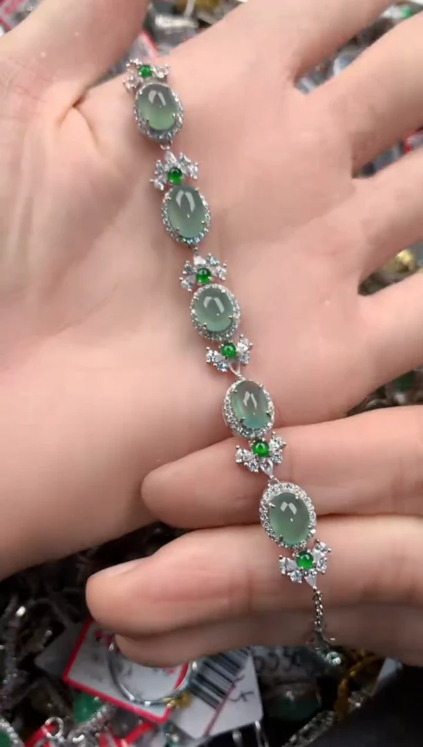 银S925镶嵌戒指翡翠999   8