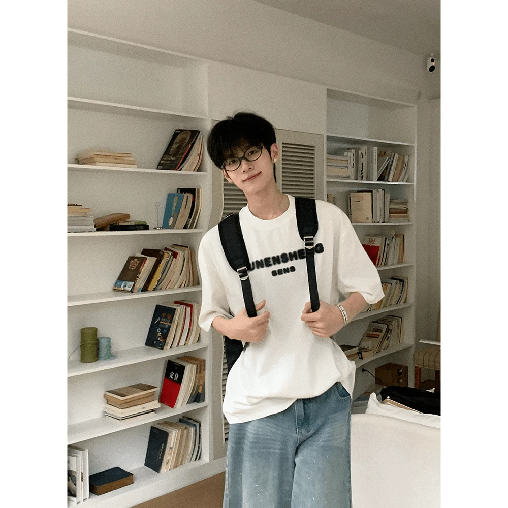 孙恩盛【店主超爱】夏季新款模糊减龄短袖上衣男女情侣纯棉t恤