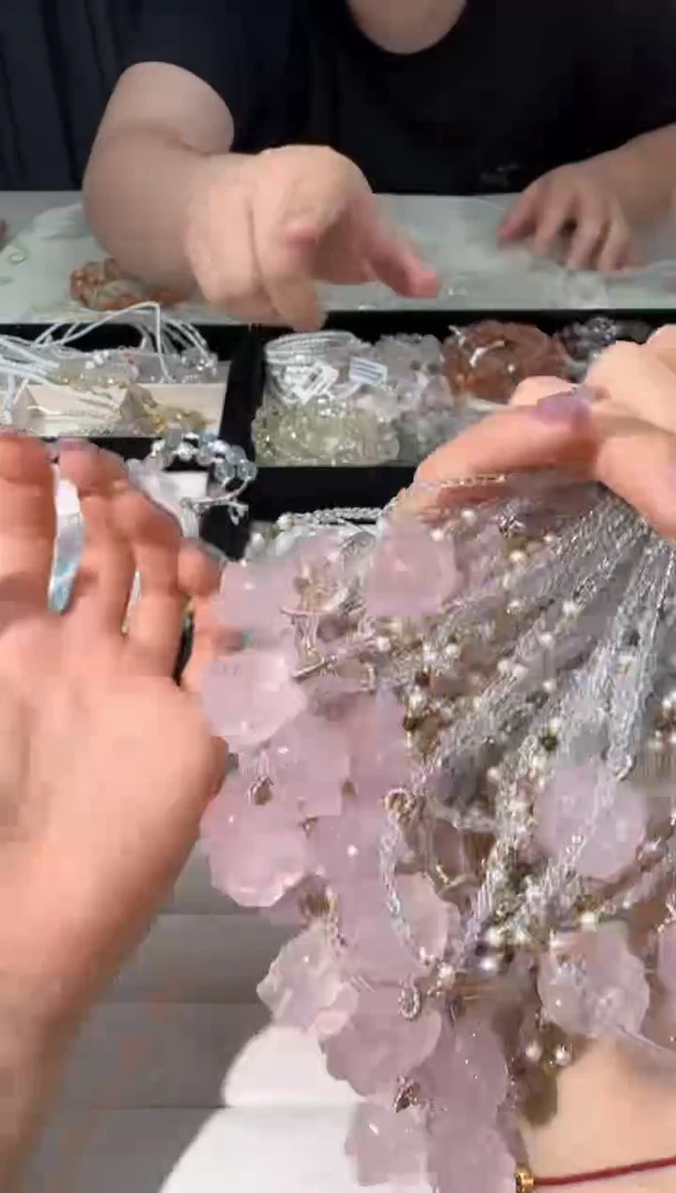 水晶手链未镶嵌I005粉水狐仙项链