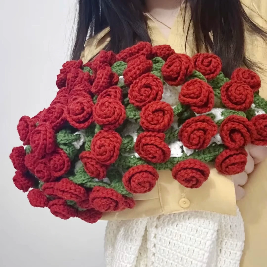 手工钩织玫瑰花毯送女友送闺蜜送朋友送爱人送同学创意纪念礼物潮