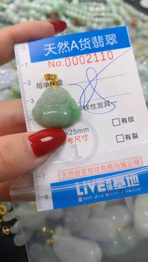 颈饰未镶嵌翡翠净货挂件-2110