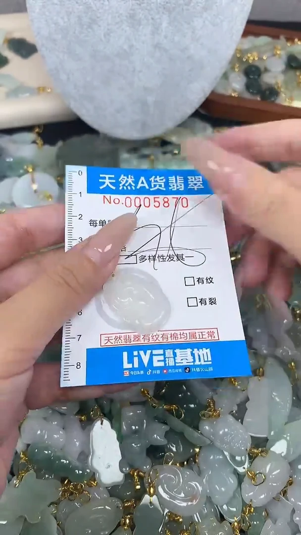 翡翠未镶嵌颈饰净货挂件-5870