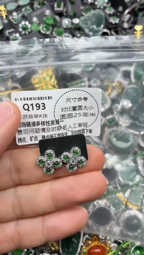 颈饰未镶嵌翡翠Q193耳钉